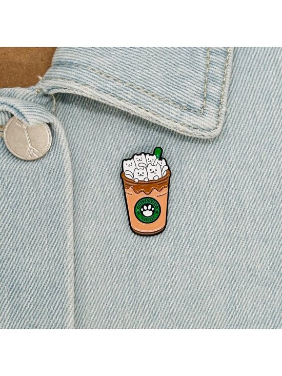 Unbranded Other - ✨Metal Enamel Cafe Many Kawaii Kittens I Love Cats Brooch Pin Coffe Catpuccino✨
